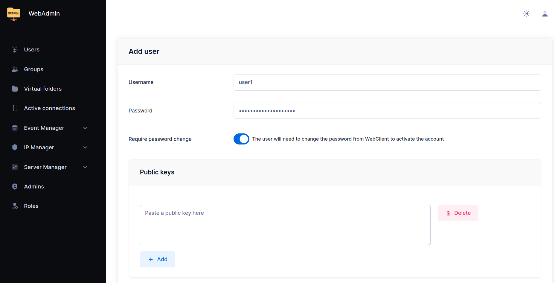 WebAdmin UI